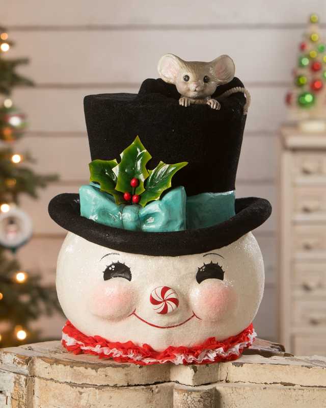Surprise Top Hat Jolly Snowman Decor